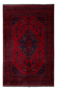 Tapis afghan - Kunduz - 190 x 121 cm - rouge foncé