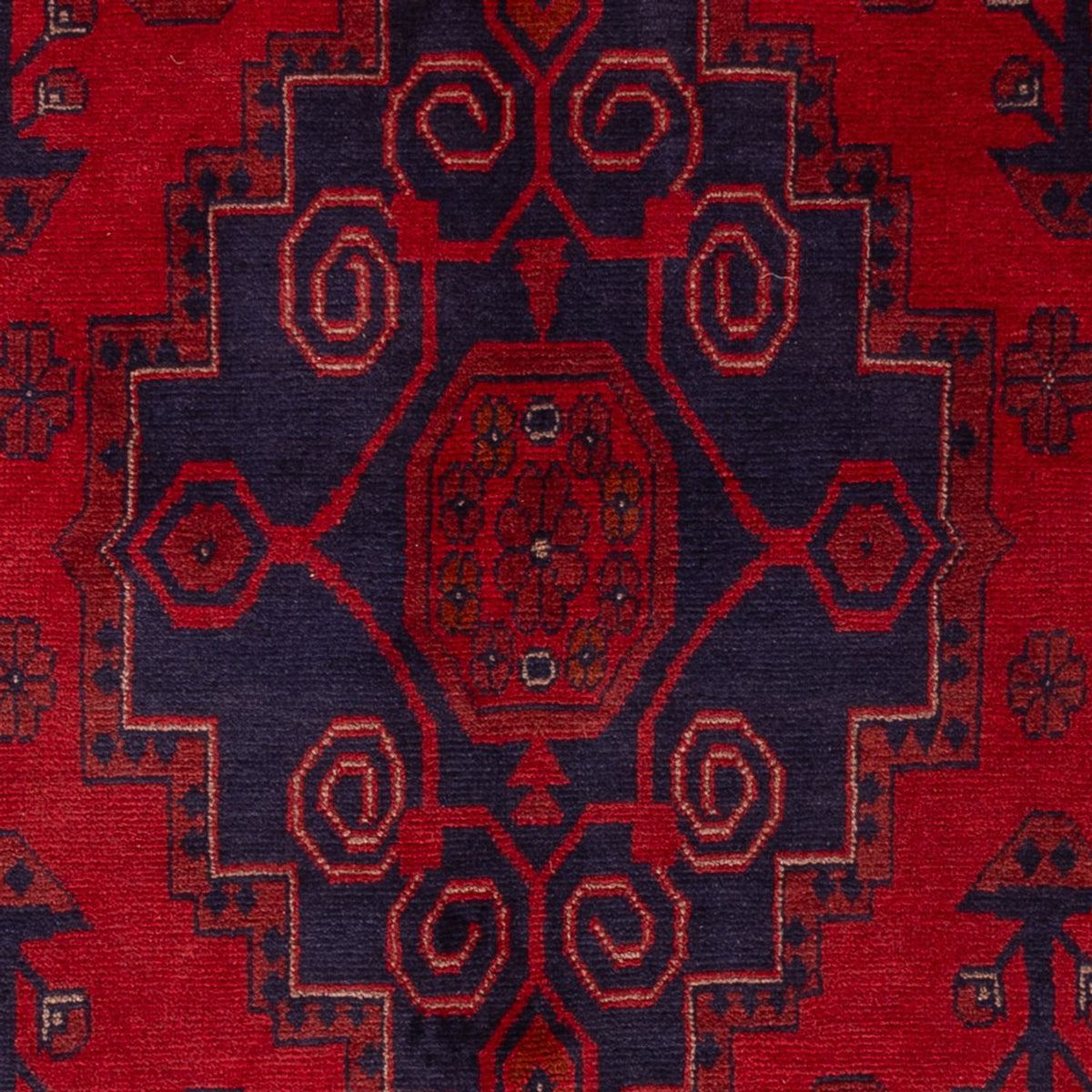 Tapis afghan - Kunduz - 190 x 121 cm - rouge foncé