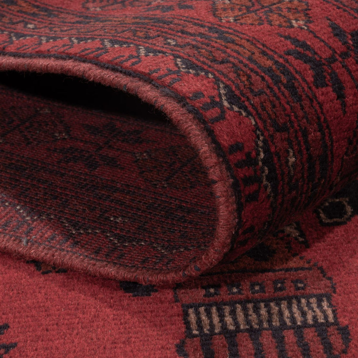 Tapis afghan - Kunduz - 190 x 121 cm - rouge foncé