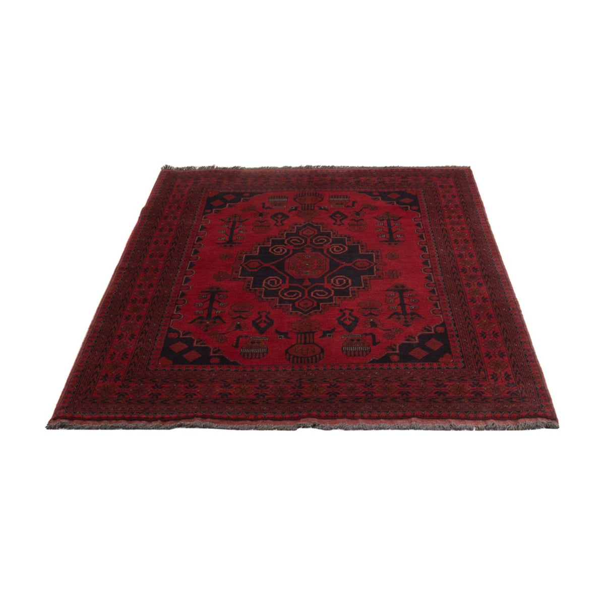 Tapis afghan - Kunduz - 190 x 121 cm - rouge foncé