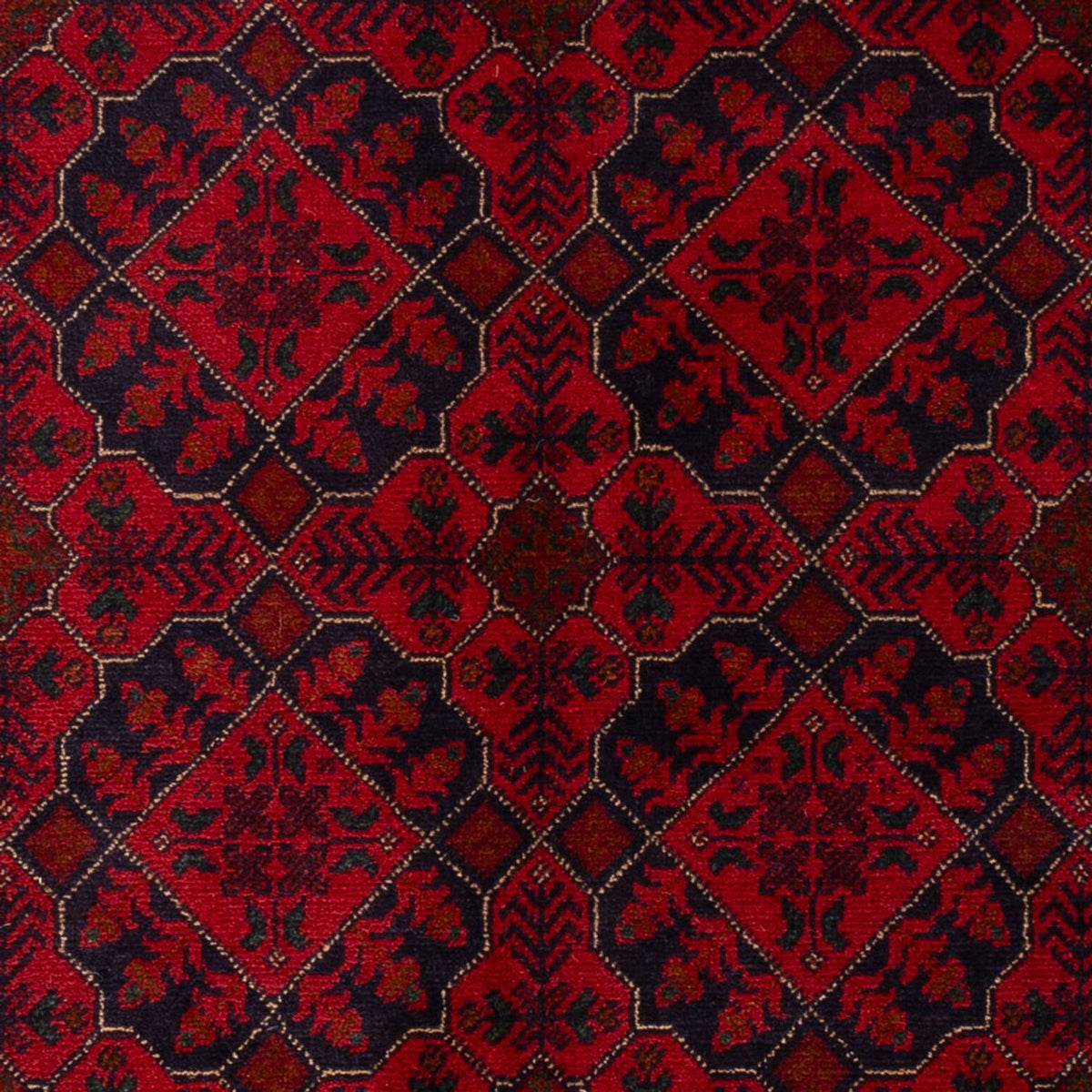 Tapis afghan - Kunduz - 195 x 123 cm - rouge foncé