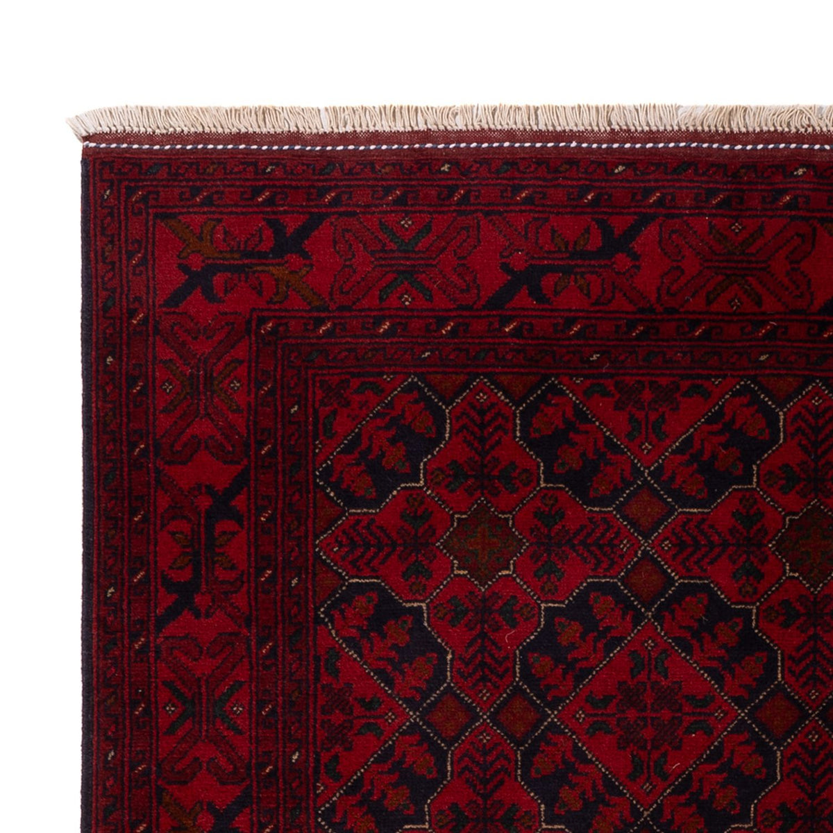 Tapis afghan - Kunduz - 195 x 123 cm - rouge foncé