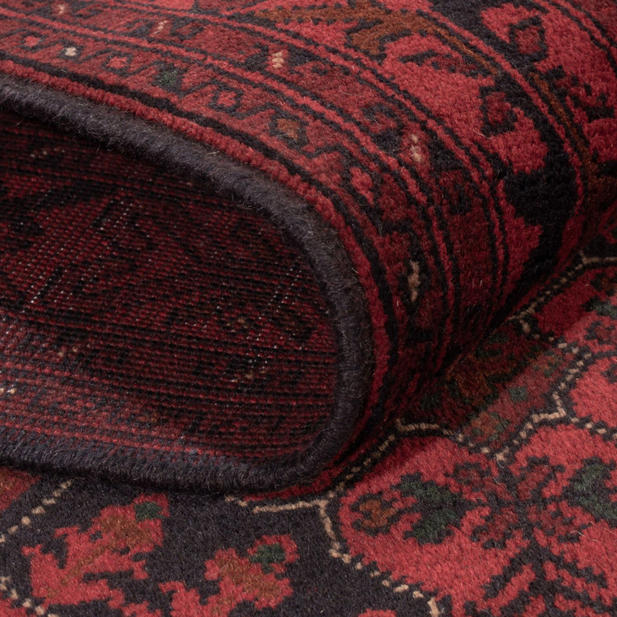 Tapis afghan - Kunduz - 195 x 123 cm - rouge foncé