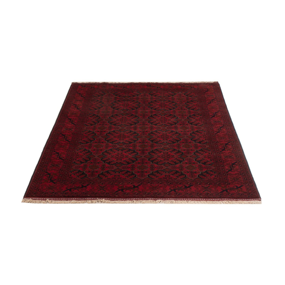 Tapis afghan - Kunduz - 195 x 123 cm - rouge foncé