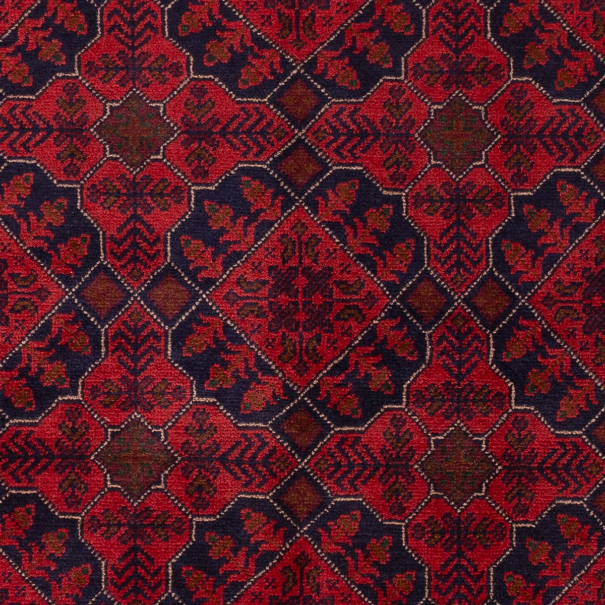 Tapis afghan - Kunduz - 193 x 125 cm - rouge foncé