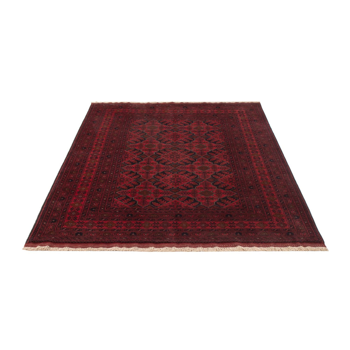 Tapis afghan - Kunduz - 193 x 125 cm - rouge foncé