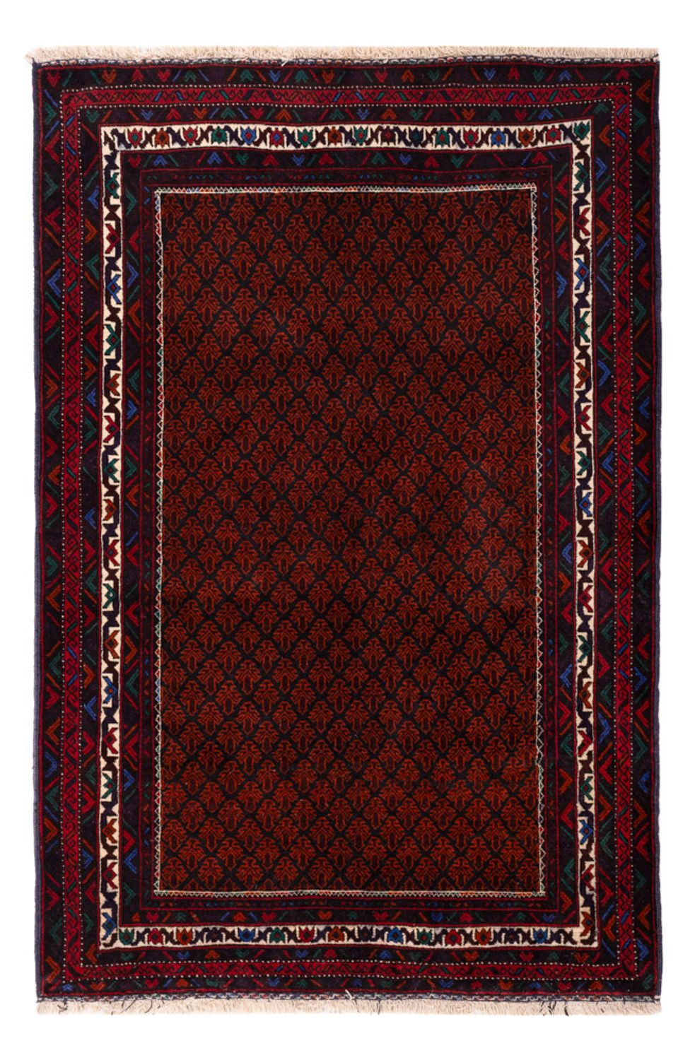 Tapis Belutsch - 188 x 123 cm - rouge foncé