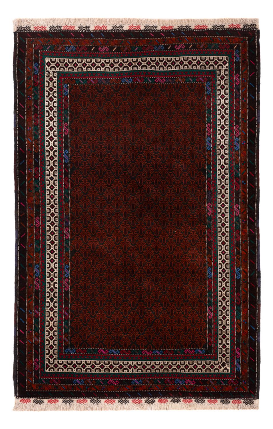 Tapis Belutsch - 194 x 123 cm - rouge foncé