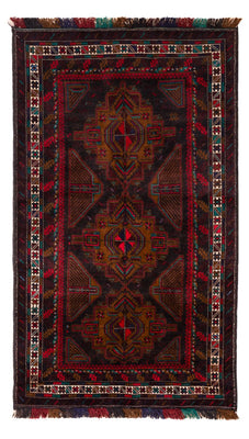 Tapis Belutsch - 198 x 116 cm - rouge foncé