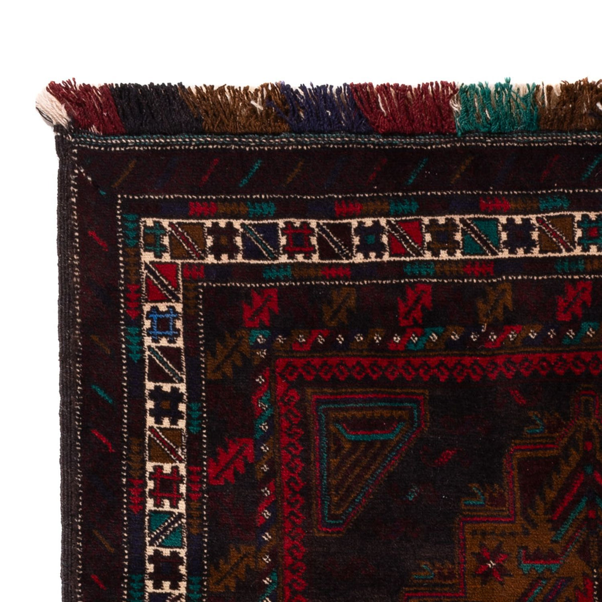 Tapis Belutsch - 198 x 116 cm - rouge foncé