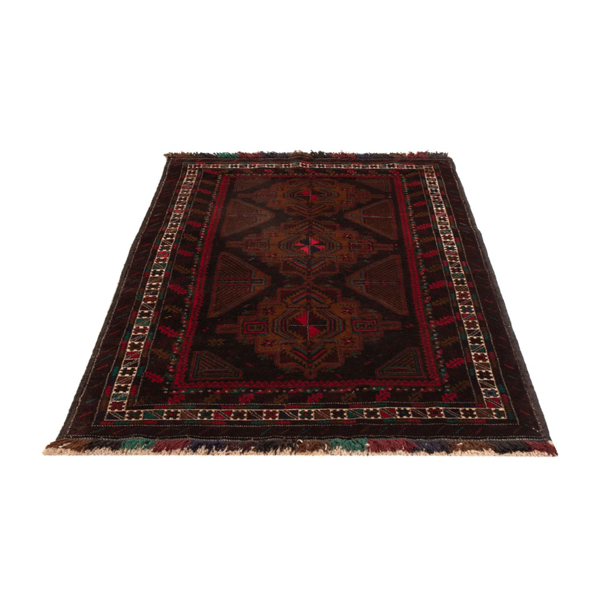 Tapis Belutsch - 198 x 116 cm - rouge foncé