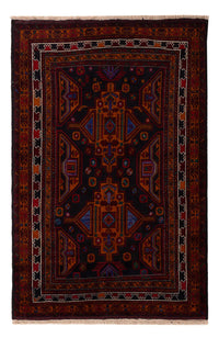 Tapis Belutsch - 183 x 123 cm - rouge foncé