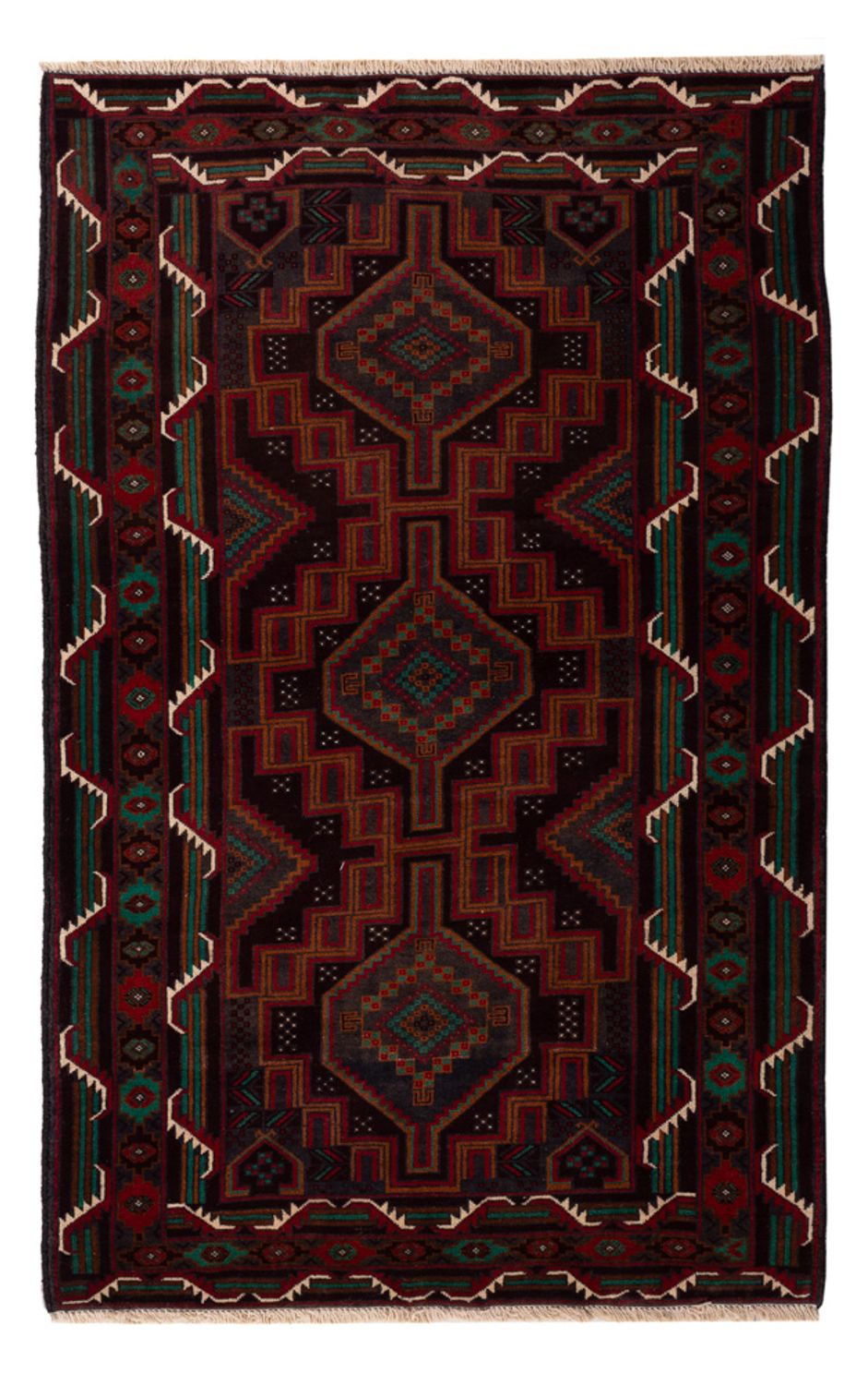 Tapis Belutsch - 183 x 114 cm - rouge foncé