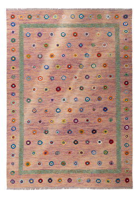 Tapis Kelim - Splash - 298 x 215 cm - rose