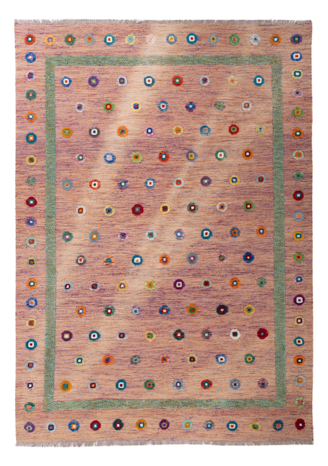 Tapis Kelim - Splash - 298 x 215 cm - rose
