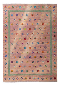 Tapis Kelim - Splash - 298 x 215 cm - rose