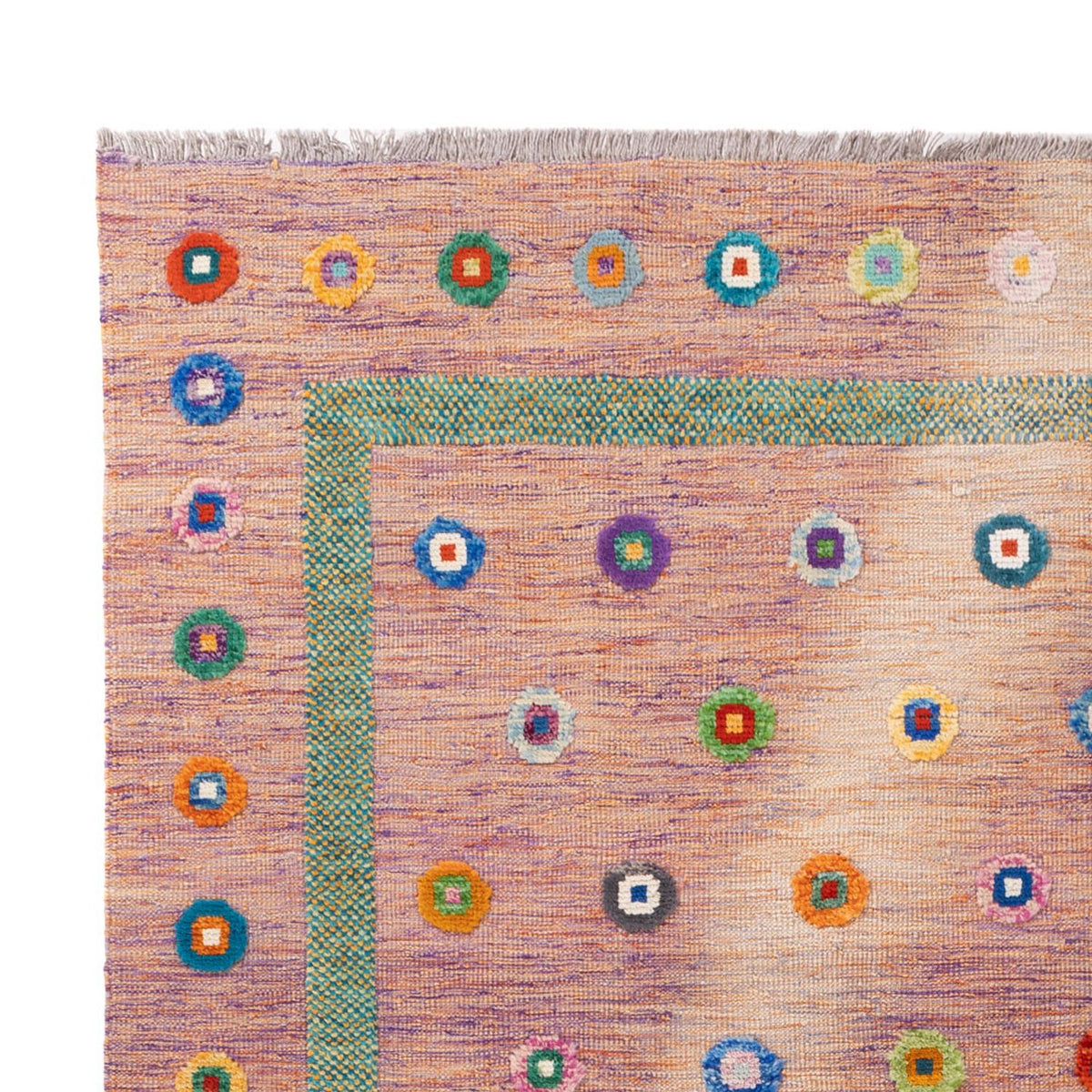 Tapis Kelim - Splash - 298 x 215 cm - rose