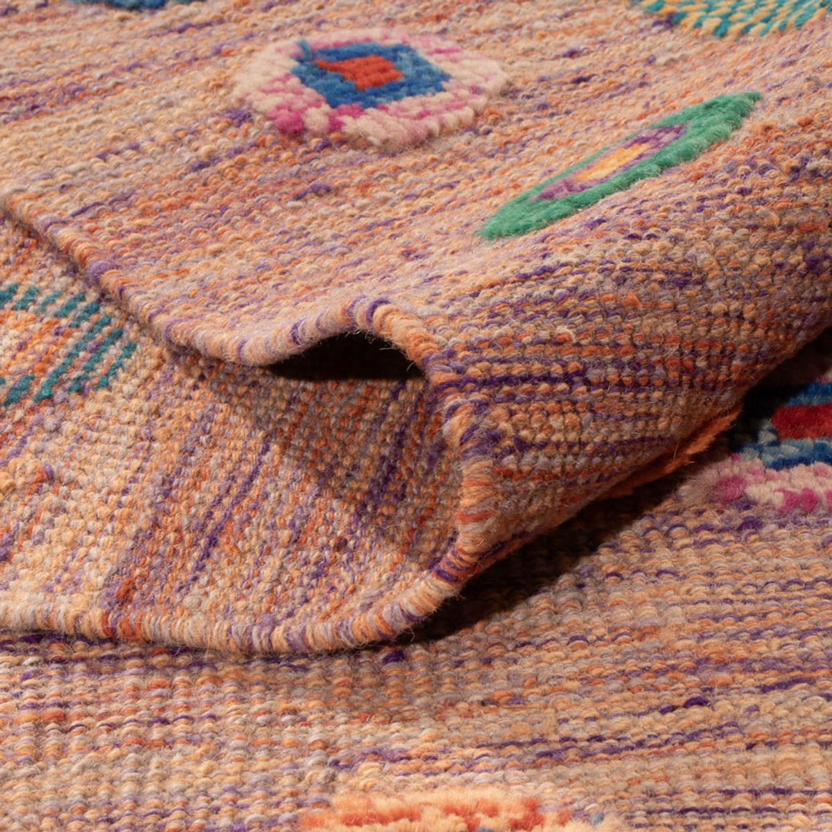 Tapis Kelim - Splash - 298 x 215 cm - rose