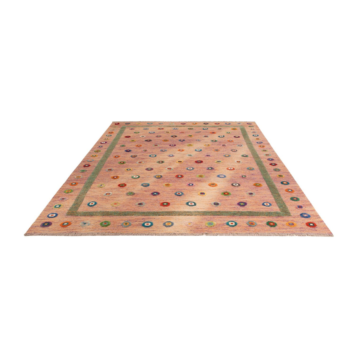 Tapis Kelim - Splash - 298 x 215 cm - rose