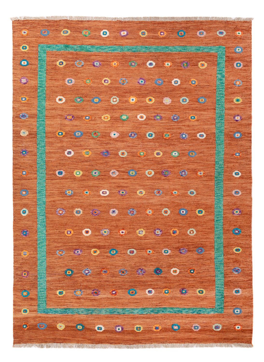 Tapis Kelim - Splash - 290 x 207 cm - orange