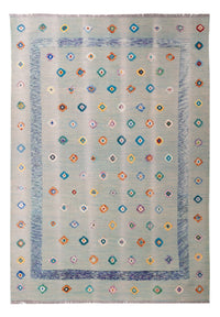 Tapis Kelim - Splash - 298 x 207 cm - multicolore