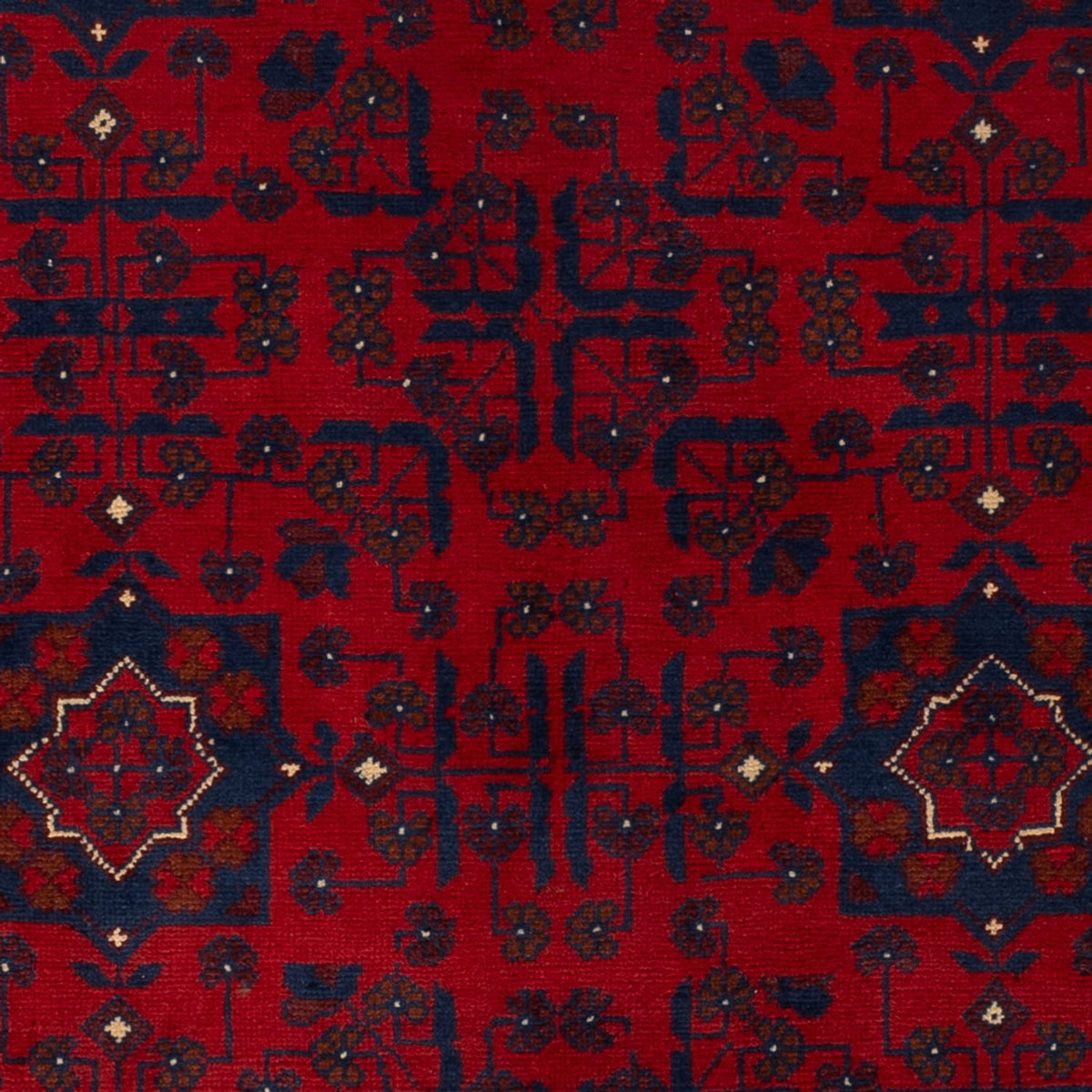 Tapis afghan - Kunduz - 194 x 126 cm - rouge foncé
