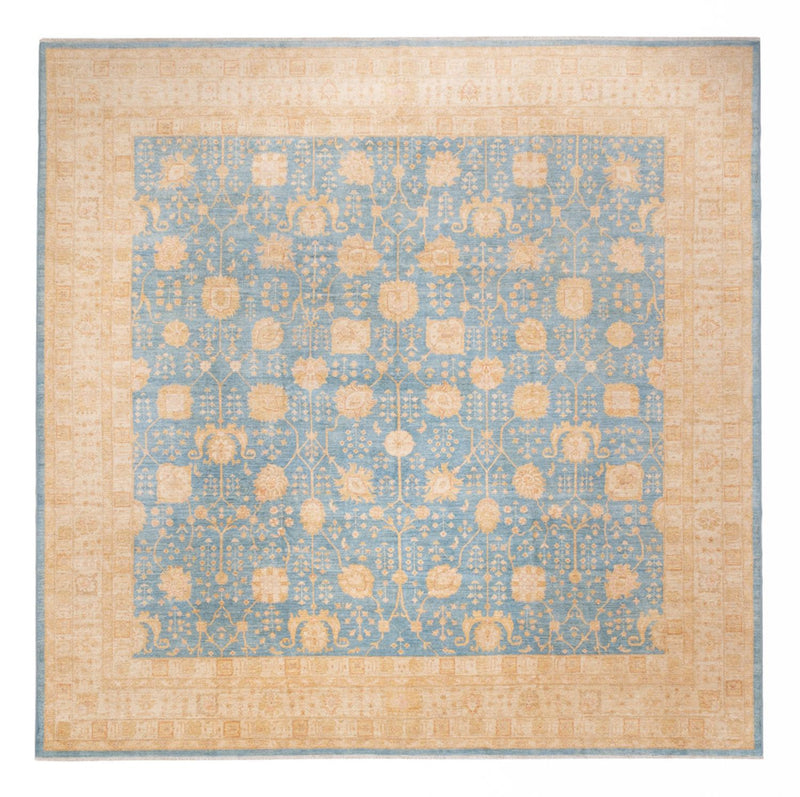 Tapis Ziegler carré  - 389 x 399 cm - bleu clair