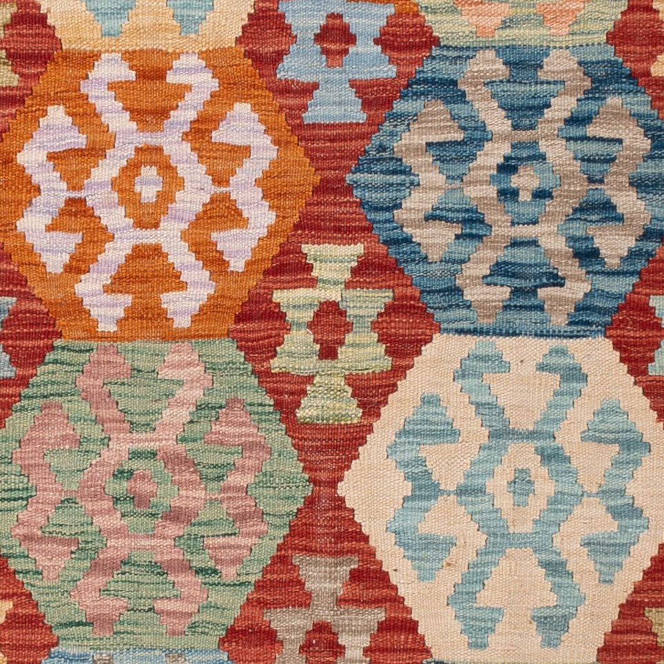 Kelim Teppich - Splash - 194 x 156 cm - bunt