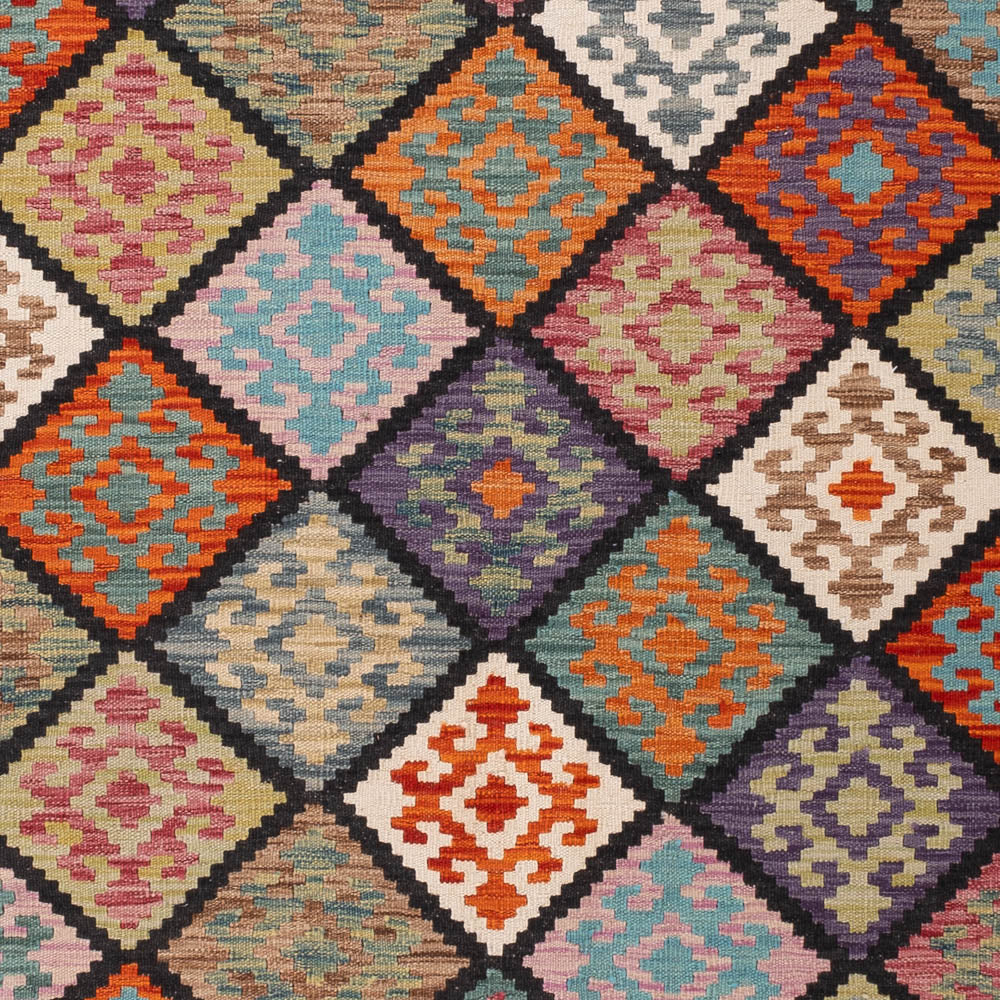 Kelim Teppich - Splash - 252 x 187 cm - bunt