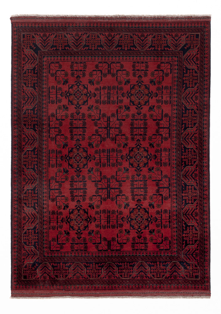 Afghan Teppich - Kunduz - 205 x 147 cm - rot
