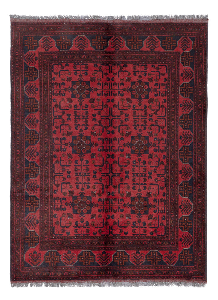 Afghan Teppich - Kunduz - 196 x 150 cm - rot