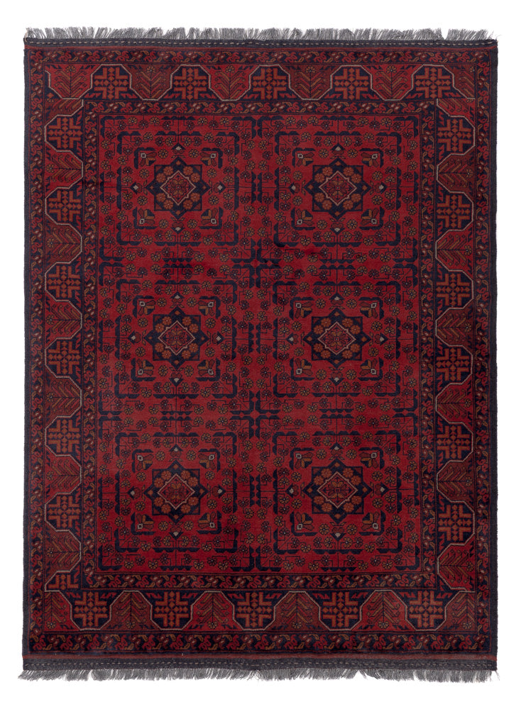 Afghan Teppich - Kunduz - 193 x 149 cm - rot