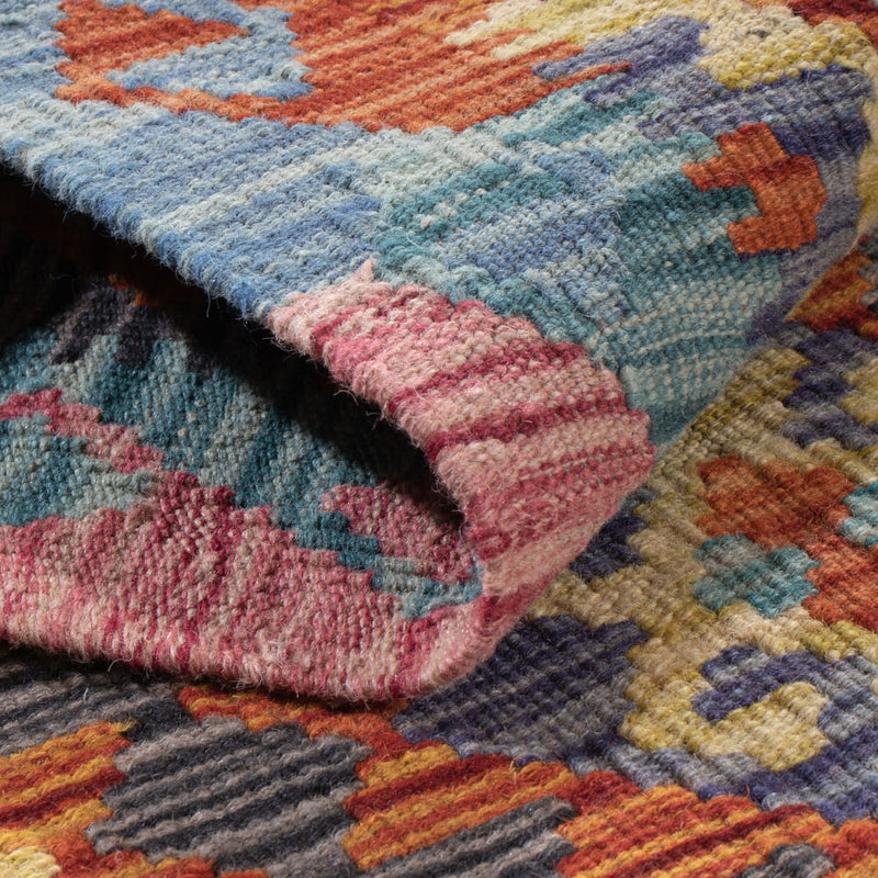 Läufer Kelim - Splash - 202 x 60 cm - mehrfarbig