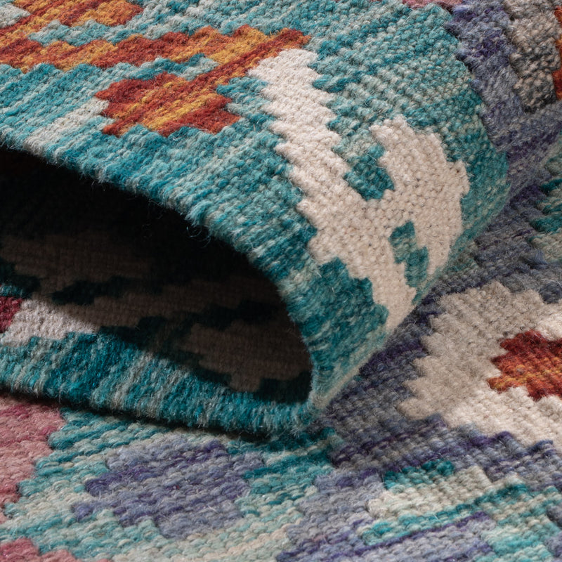 Läufer Kelim - Splash - 195 x 65 cm - mehrfarbig
