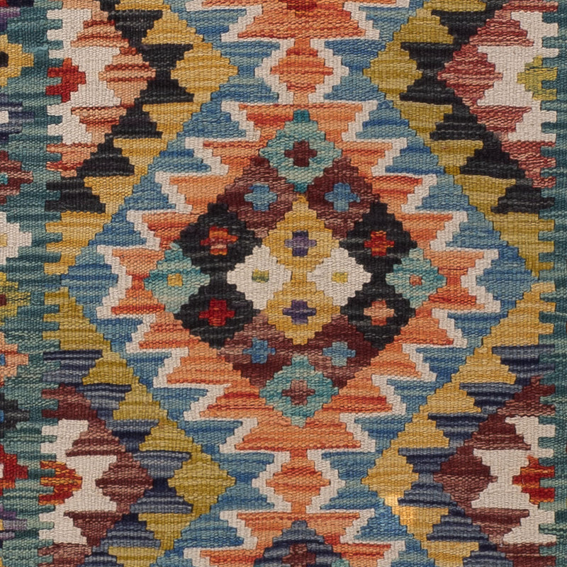 Läufer Kelim - Splash - 198 x 81 cm - mehrfarbig