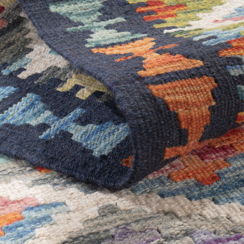 Läufer Kelim - Splash - 194 x 81 cm - mehrfarbig