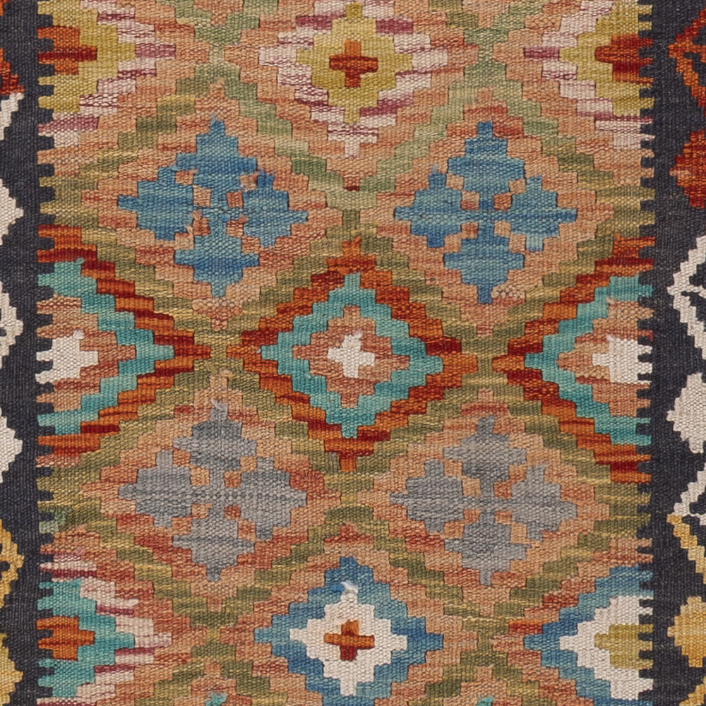 Läufer Kelim - Splash - 203 x 58 cm - mehrfarbig