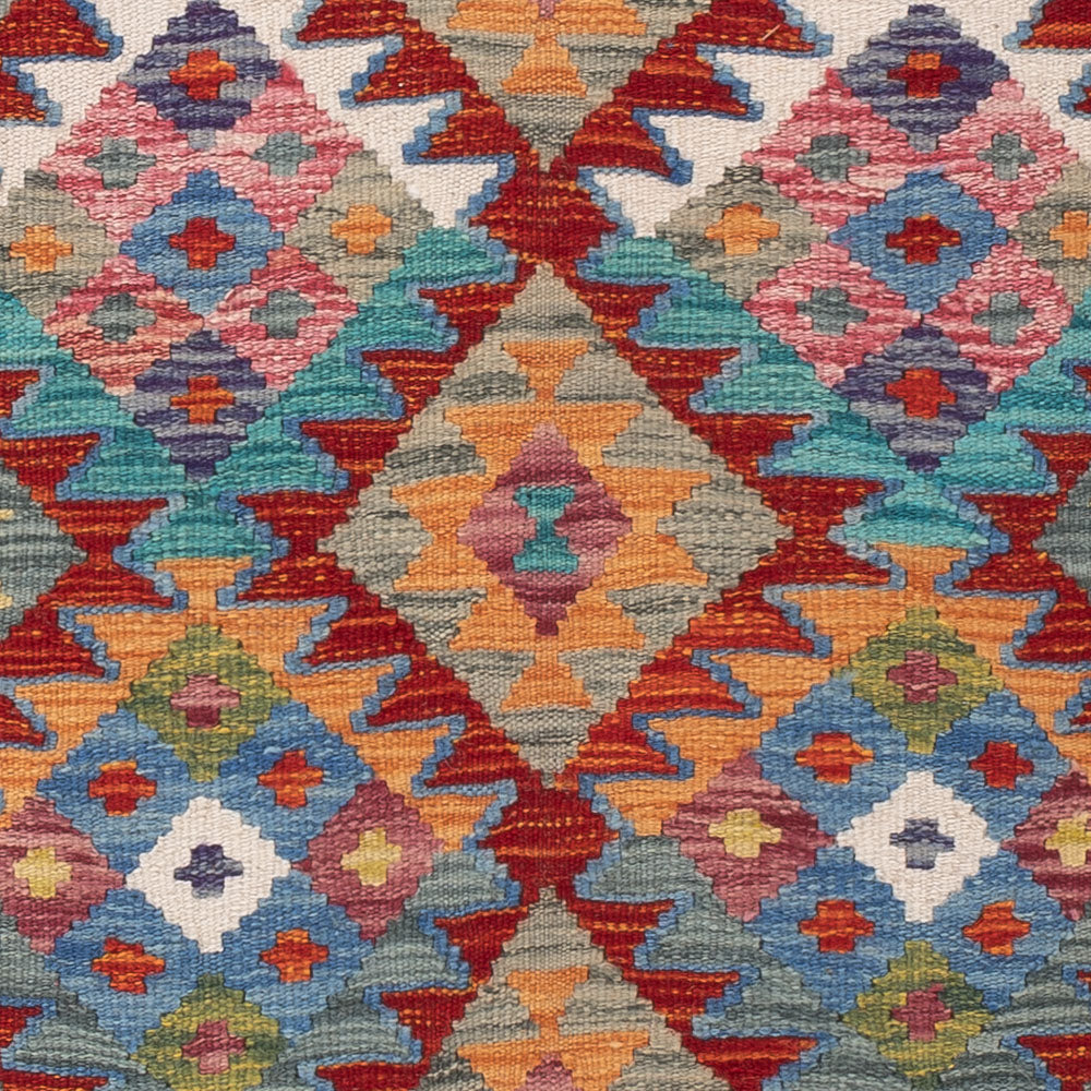 Läufer Kelim - Splash - 203 x 79 cm - mehrfarbig