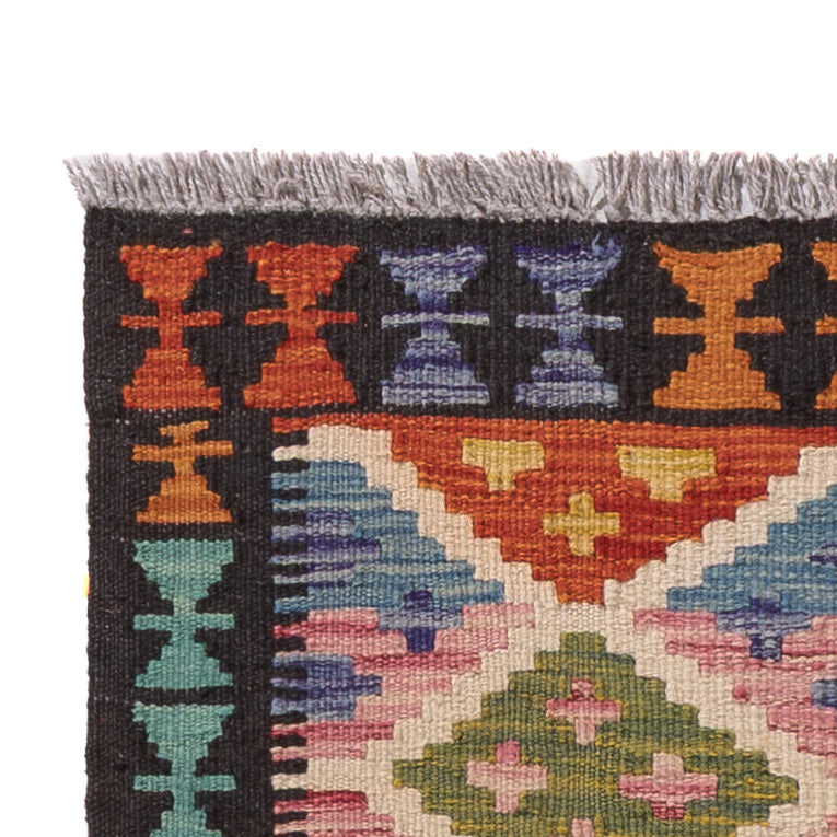 Läufer Kelim - Splash - 196 x 65 cm - mehrfarbig