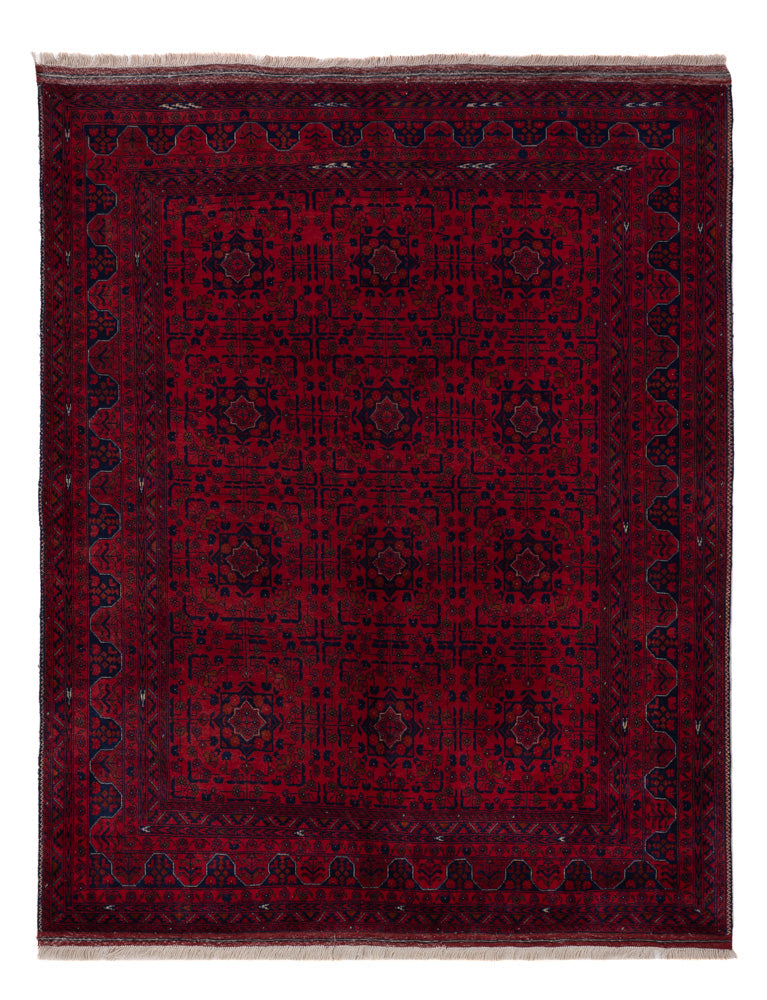 Afghan Teppich - Royal - 203 x 161 cm - dunkelrot