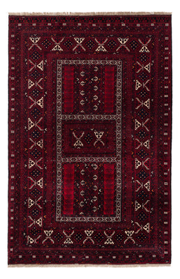 Afghan Teppich - 246 x 159 cm - dunkelrot