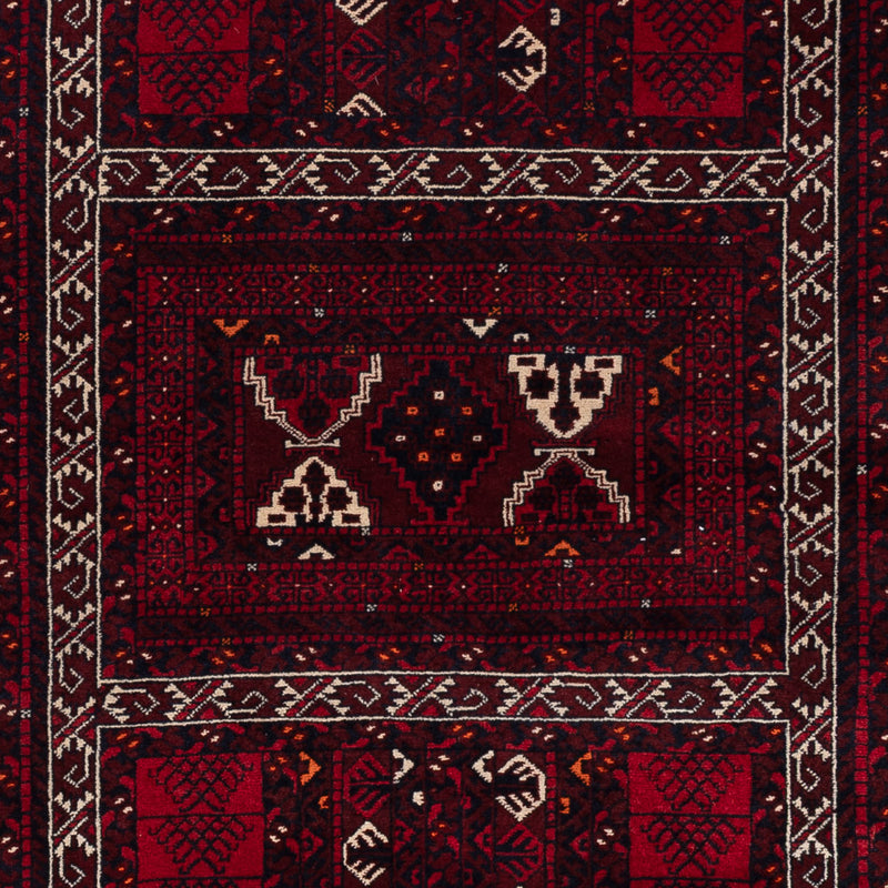 Afghan Teppich - 246 x 159 cm - dunkelrot