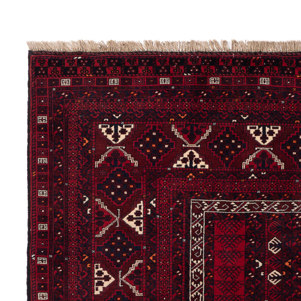 Afghan Teppich - 246 x 159 cm - dunkelrot