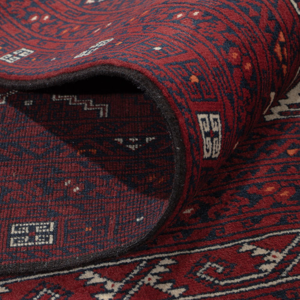 Afghan Teppich - 254 x 156 cm - dunkelrot