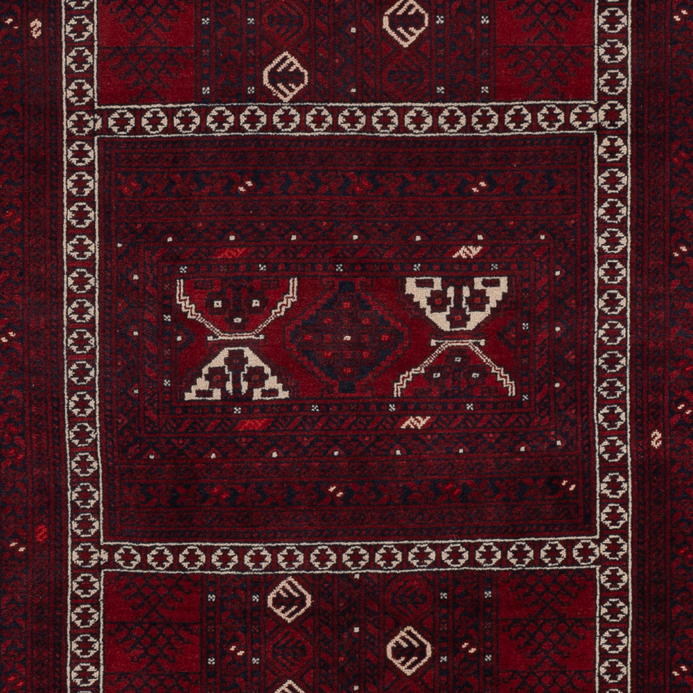 Afghan Teppich - 246 x 157 cm - dunkelrot