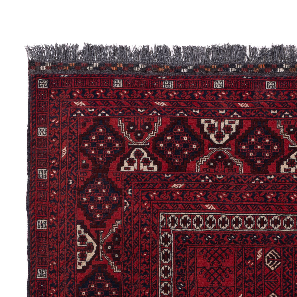 Afghan Teppich - 252 x 158 cm - dunkelrot
