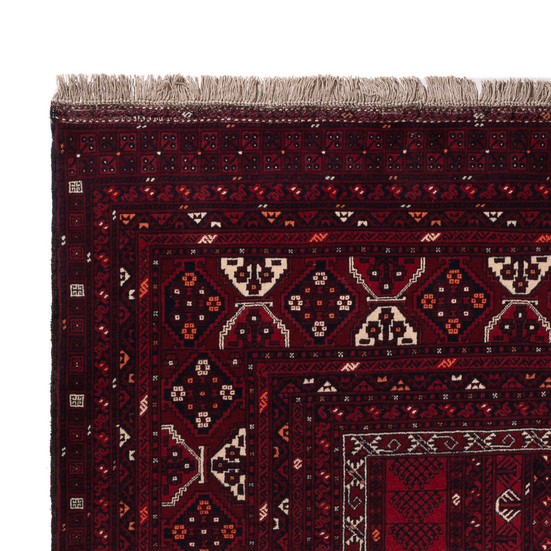Afghan Teppich - 242 x 165 cm - dunkelrot