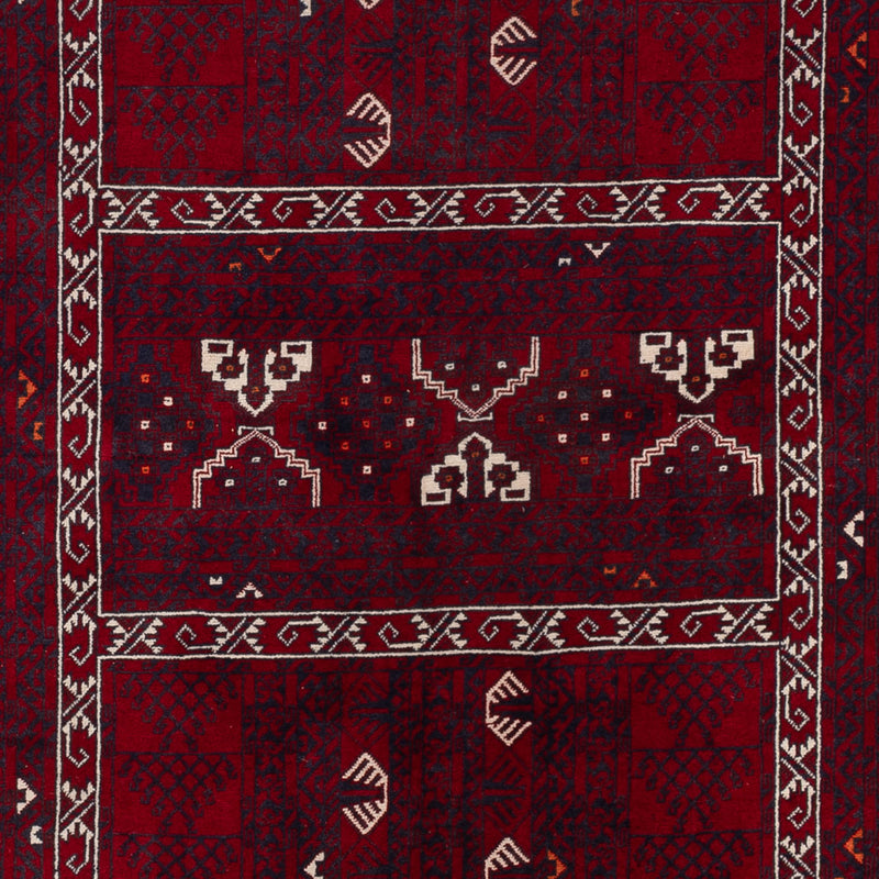 Afghan Teppich - 248 x 153 cm - dunkelrot
