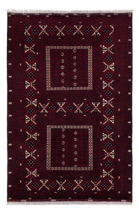 Afghan Teppich - 249 x 161 cm - dunkelrot