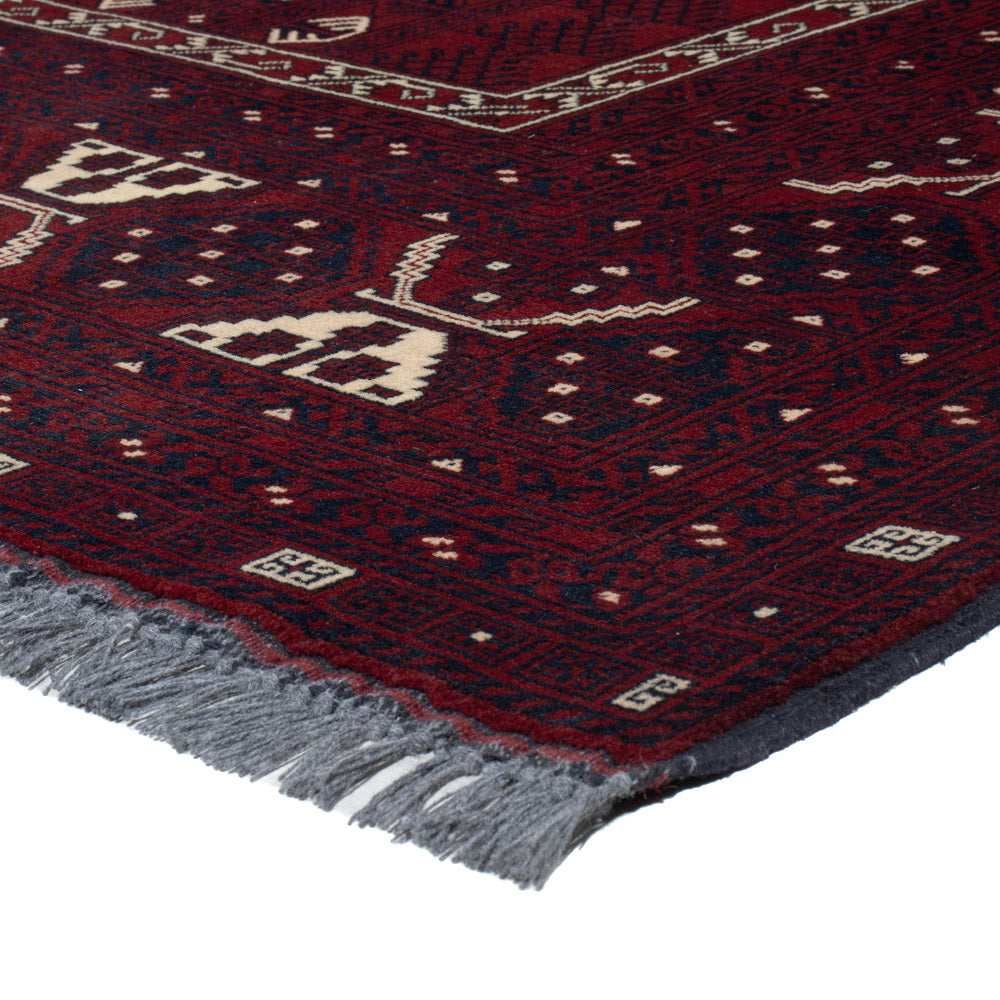 Afghan Teppich - 249 x 150 cm - dunkelrot